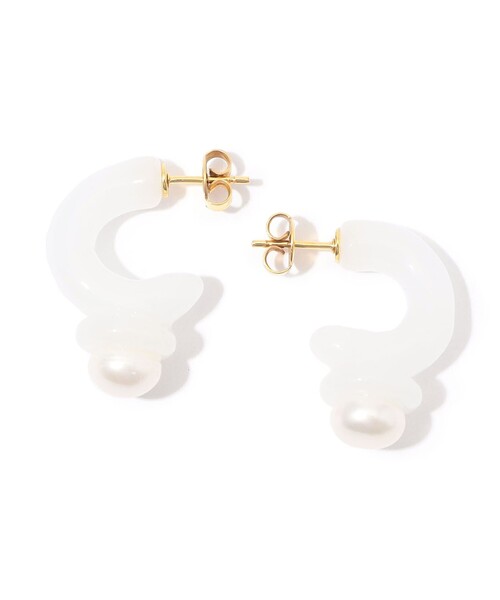 LEVENS(レヴェンス)の「LEVENS JEWELS MINI PEARL HOOPS ピアス(ピアス(両耳用)・レディース・ホワイト系その他/ブラック系その他・FREE)」の2枚目の写真