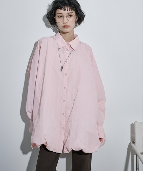 THE YOn（ザヨン）の「バルーンヘムミニシャツOP（シャツワンピース・レディース・ブラック/ライトグレー/アイボリー/サックスブルー/ピンク・FREE）」の15枚目の写真