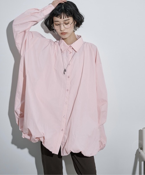 THE YOn（ザヨン）の「バルーンヘムミニシャツOP（シャツワンピース・レディース・ブラック/ライトグレー/アイボリー/サックスブルー/ピンク・FREE）」の14枚目の写真