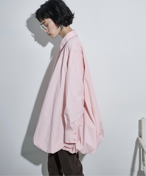 THE YOn（ザヨン）の「バルーンヘムミニシャツOP（シャツワンピース・レディース・ブラック/ライトグレー/アイボリー/サックスブルー/ピンク・FREE）」の13枚目の写真