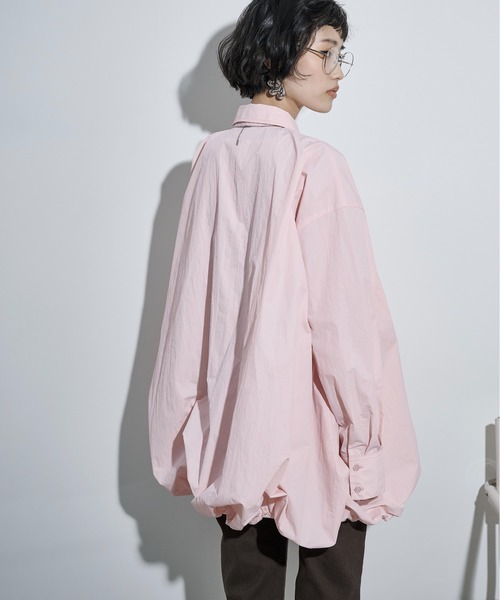 THE YOn（ザヨン）の「バルーンヘムミニシャツOP（シャツワンピース・レディース・ブラック/ライトグレー/アイボリー/サックスブルー/ピンク・FREE）」の11枚目の写真