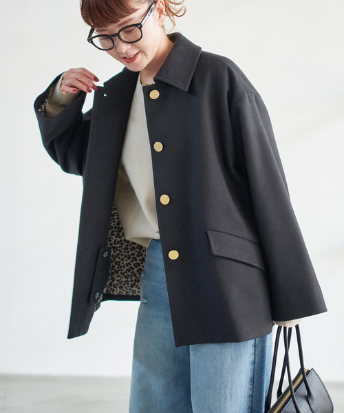 Spick & Span（スピックアンドスパン）の「TRADITIONAL WEATHERWEAR 別注LINTON SHORT*（ステンカラーコート・レディース・ネイビー/ブラック・34）」の7枚目の写真