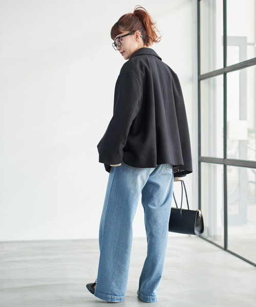 Spick & Span（スピックアンドスパン）の「TRADITIONAL WEATHERWEAR 別注LINTON SHORT*（ステンカラーコート・レディース・ネイビー/ブラック・34）」の12枚目の写真