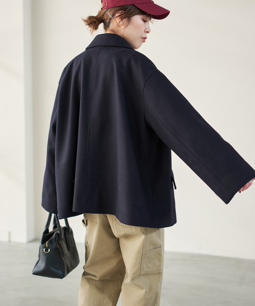 Spick & Span（スピックアンドスパン）の「TRADITIONAL WEATHERWEAR 別注LINTON SHORT*（ステンカラーコート・レディース・ネイビー/ブラック・34）」の16枚目の写真