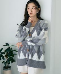 earth music&ecology | ループ編みアーガイルカーディガン(カーディガン/ボレロ)