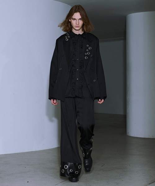 a*s様 （完売商品）ハトメデザインストライプテーラードジャケット