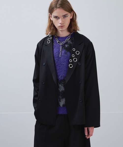 Ellno Loset(エルノロゼット)の「ハトメデザインテーラードジャケット(テーラードジャケット・メンズ・ブラック・X-SMALL/LARGE/MEDIUM/SMALL)」の20枚目の写真
