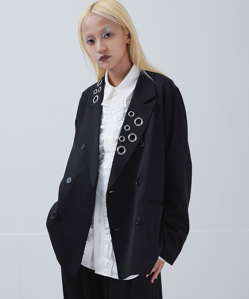 Ellno Loset(エルノロゼット)の「ハトメデザインテーラードジャケット(テーラードジャケット・メンズ・ブラック・X-SMALL/LARGE/MEDIUM/SMALL)」の11枚目の写真