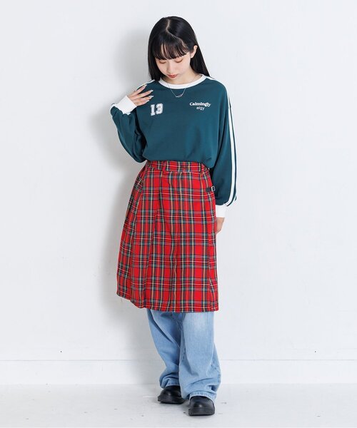 algy(アルジー)の「ミディプリーツチェックスカート(スカート・キッズ・ブラウン/レッド・XX-SMALL/X-SMALL/SMALL/MEDIUM)」の7枚目の写真