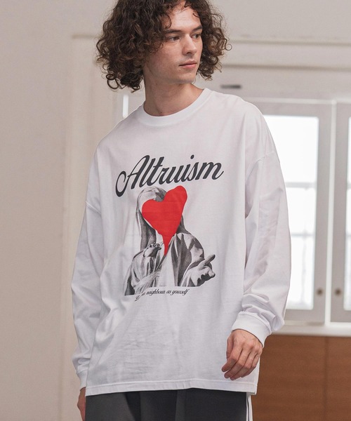 CAMBIO(カンビオ)の「mlt5417- プリントロンT_Altruism カットソー(2502113MCB)(Tシャツ/カットソー・メンズ・ホワイト/ブラック/グレー系その他・S/M/L/XL)」の9枚目の写真