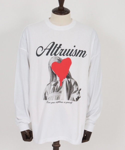 CAMBIO(カンビオ)の「mlt5417- プリントロンT_Altruism カットソー(2502113MCB)(Tシャツ/カットソー・メンズ・ホワイト/ブラック/グレー系その他・S/M/L/XL)」の19枚目の写真