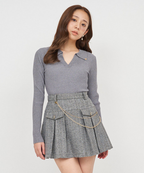 ROYAL PARTY（ロイヤルパーティー）の「ウォッシャブルスキッパーニットトップス（ニット/セーター・レディース・ブラック/マルチ/オフホワイト/グレー/ボルドー・FREE）」の4枚目の写真