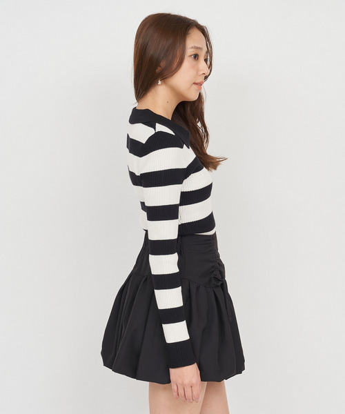 ROYAL PARTY（ロイヤルパーティー）の「ウォッシャブルスキッパーニットトップス（ニット/セーター・レディース・ブラック/マルチ/オフホワイト/グレー/ボルドー・FREE）」の6枚目の写真