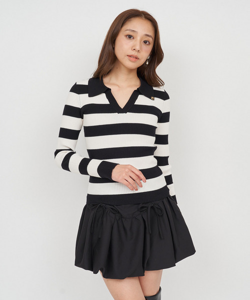 ROYAL PARTY（ロイヤルパーティー）の「ウォッシャブルスキッパーニットトップス（ニット/セーター・レディース・ブラック/マルチ/オフホワイト/グレー/ボルドー・FREE）」の13枚目の写真