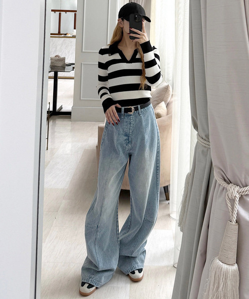 ROYAL PARTY（ロイヤルパーティー）の「ウォッシャブルスキッパーニットトップス（ニット/セーター・レディース・ブラック/マルチ/オフホワイト/グレー/ボルドー・FREE）」の15枚目の写真