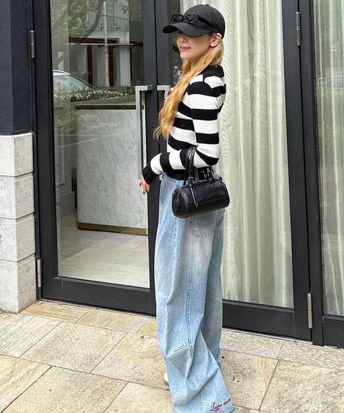 ROYAL PARTY（ロイヤルパーティー）の「ウォッシャブルスキッパーニットトップス（ニット/セーター・レディース・ブラック/マルチ/オフホワイト/グレー/ボルドー・FREE）」の16枚目の写真