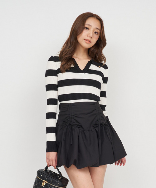 ROYAL PARTY（ロイヤルパーティー）の「ウォッシャブルスキッパーニットトップス（ニット/セーター・レディース・ブラック/マルチ/オフホワイト/グレー/ボルドー・FREE）」の18枚目の写真