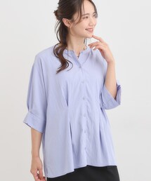 SHOO・LA・RUE | 【S-LL/通勤スタイルにも】ウエストタックで程よくシェイプ 大人の上品ブラウス(シャツ/ブラウス)