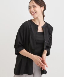 【S-LL/通勤スタイルにも】ウエストタックで程よくシェイプ 大人の上品ブラウス