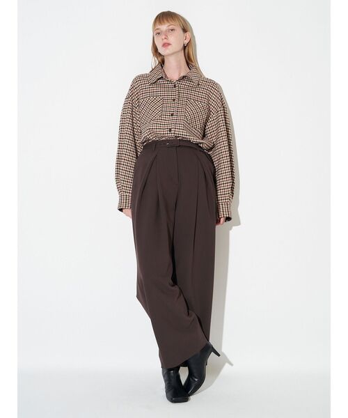 ELENDEEK（エレンディーク）の「バラエティマテリアルオーバーシャツ（シャツ/ブラウス・レディース・オフホワイト/その他1/ブラウン・FREE）」の13枚目の写真