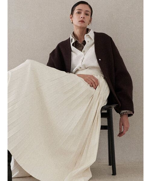 ELENDEEK（エレンディーク）の「バラエティマテリアルオーバーシャツ（シャツ/ブラウス・レディース・オフホワイト/その他1/ブラウン・FREE）」の19枚目の写真