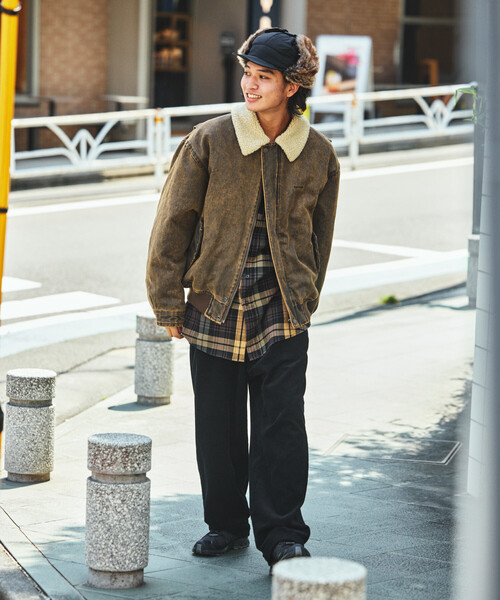 Nothing written カーキ ファー襟 ジャンパー Nothing written カーキ