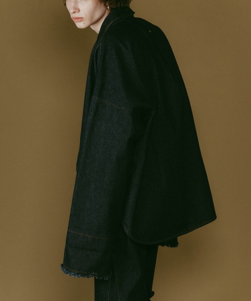 Knuth Marf（クヌースマーフ）の「【Knuth Marf】denim over shirt jacket（デニムジャケット・レディース・ブラック/インディゴブルー・XS/S）」の17枚目の写真