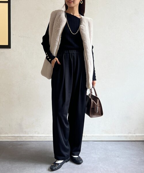 Chez toi（シェトワ）の「カットタックテーパードパンツ（その他パンツ・レディース・グリーン/ベージュ/ブラック・FREE）」の10枚目の写真