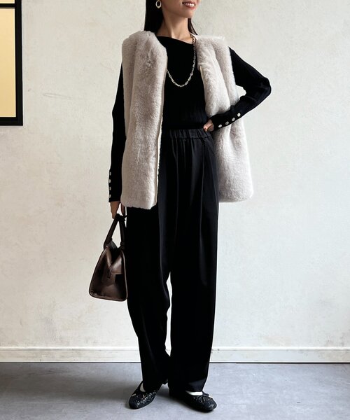 Chez toi（シェトワ）の「カットタックテーパードパンツ（その他パンツ・レディース・グリーン/ベージュ/ブラック・FREE）」の11枚目の写真