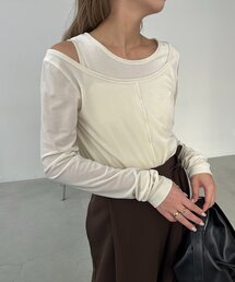 CAPRICIEUX LE'MAGE | レイヤードベロアTシャツ(Tシャツ/カットソー)