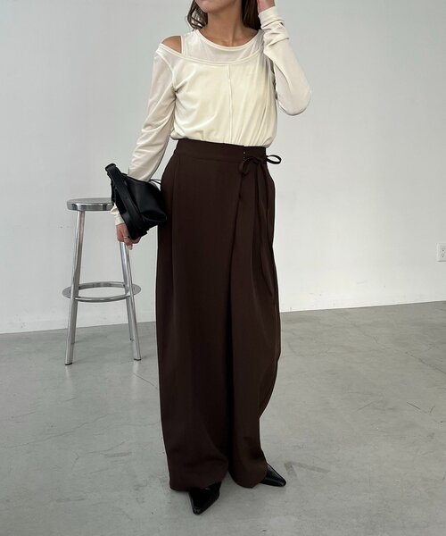 CAPRICIEUX LE'MAGE（カプリシューレマージュ）の「レイヤードベロアTシャツ（Tシャツ/カットソー・レディース・ブラック/グレイッシュベージュ/ホワイト系その他・FREE）」の7枚目の写真