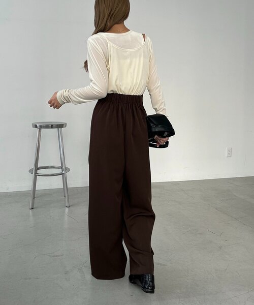 CAPRICIEUX LE'MAGE（カプリシューレマージュ）の「レイヤードベロアTシャツ（Tシャツ/カットソー・レディース・ブラック/グレイッシュベージュ/ホワイト系その他・FREE）」の8枚目の写真