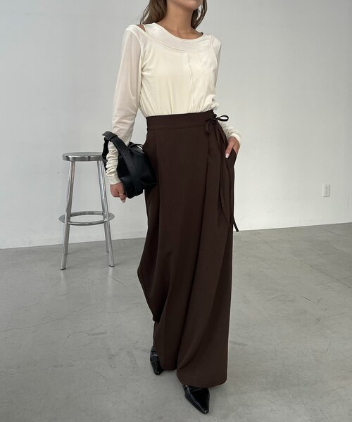 CAPRICIEUX LE'MAGE（カプリシューレマージュ）の「レイヤードベロアTシャツ（Tシャツ/カットソー・レディース・ブラック/グレイッシュベージュ/ホワイト系その他・FREE）」の11枚目の写真