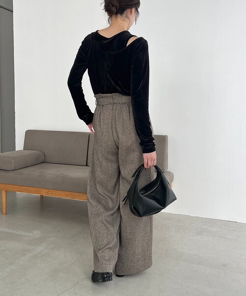 CAPRICIEUX LE'MAGE（カプリシューレマージュ）の「レイヤードベロアTシャツ（Tシャツ/カットソー・レディース・ブラック/グレイッシュベージュ/ホワイト系その他・FREE）」の17枚目の写真