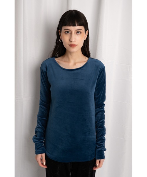 CAROUSE LAMBRA(ケラウズランブラ)の「LS BOAT(Tシャツ/カットソー・レディース・ベージュ/ネイビー・FREE)」の2枚目の写真