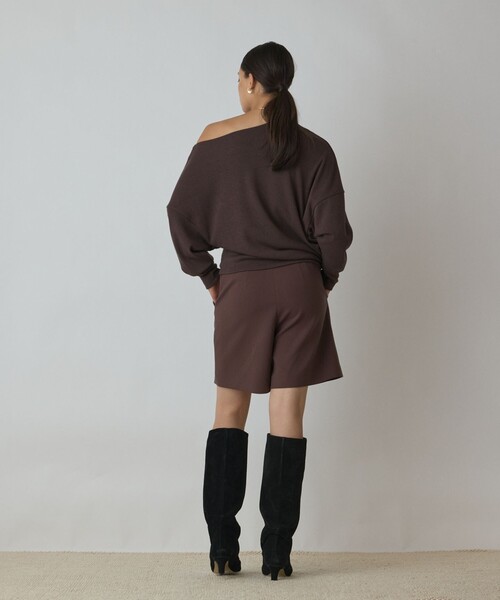 Diagram（ダイアグラム）の「アシメテレコカットトップ（Tシャツ/カットソー・レディース・レッド/ブラウン/ブラック・36）」の4枚目の写真