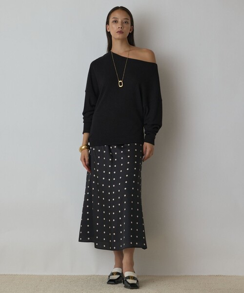 Diagram（ダイアグラム）の「アシメテレコカットトップ（Tシャツ/カットソー・レディース・レッド/ブラウン/ブラック・36）」の6枚目の写真