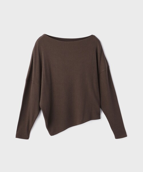 Diagram(ダイアグラム)の「アシメテレコカットトップ(Tシャツ/カットソー・レディース・レッド/ブラウン/ブラック・36)」の3枚目の写真