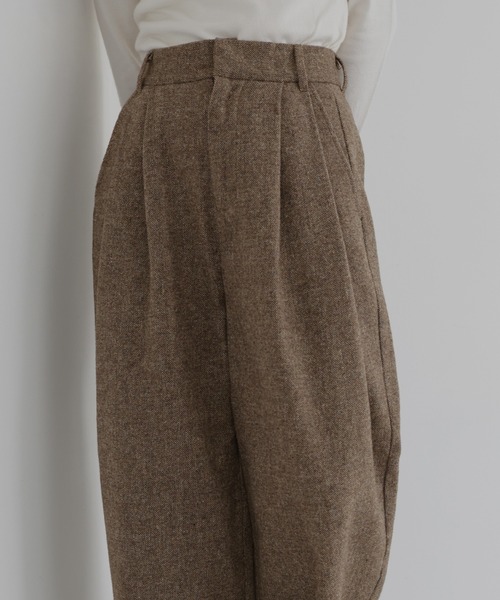 hellam（へラム）の「ツイードタックパンツ（スラックス・レディース・カーキ/ブラウン/ブラック・FREE）」の18枚目の写真
