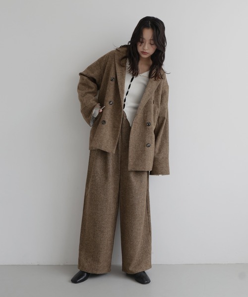 hellam（へラム）の「ツイードタックパンツ（スラックス・レディース・カーキ/ブラウン/ブラック・FREE）」の11枚目の写真