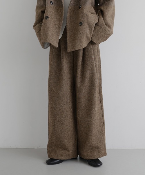 hellam（へラム）の「ツイードタックパンツ（スラックス・レディース・カーキ/ブラウン/ブラック・FREE）」の22枚目の写真