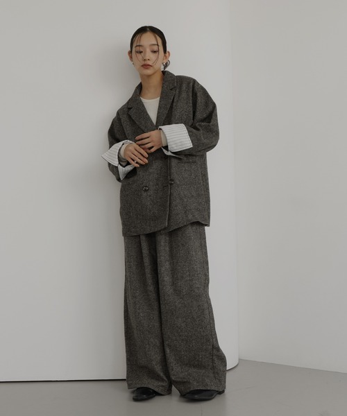 hellam（へラム）の「ツイードタックパンツ（スラックス・レディース・カーキ/ブラウン/ブラック・FREE）」の16枚目の写真