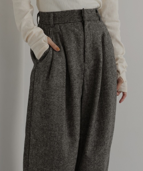 hellam（へラム）の「ツイードタックパンツ（スラックス・レディース・カーキ/ブラウン/ブラック・FREE）」の20枚目の写真