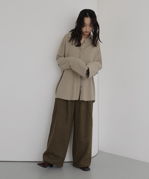 hellam（へラム）の「ツイードタックパンツ（スラックス・レディース・カーキ/ブラウン/ブラック・FREE）」の13枚目の写真