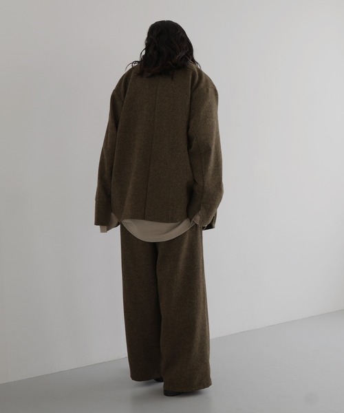 hellam（へラム）の「ツイードタックパンツ（スラックス・レディース・カーキ/ブラウン/ブラック・FREE）」の6枚目の写真