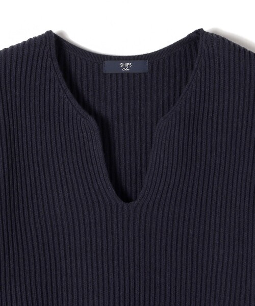 SHIPS Colors（シップス カラーズ）の「SHIPS Colors:〈手洗い可能〉畦 スキッパー ニット◇（ニット/セーター・レディース・オフホワイト/レッド/ネイビー・ONE SIZE）」の8枚目の写真