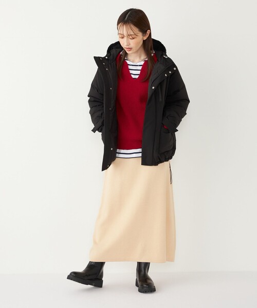 SHIPS Colors（シップス カラーズ）の「SHIPS Colors:〈手洗い可能〉畦 スキッパー ニット◇（ニット/セーター・レディース・オフホワイト/レッド/ネイビー・ONE SIZE）」の20枚目の写真