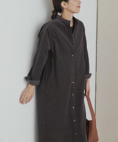 URBAN RESEARCH DOORS(アーバンリサーチドアーズ)の「『WEB/一部店舗限定カラー』『UR TECH』コーデュロイシャツワンピース(ワンピース・レディース・ベージュ/グレー/ライトブルー/オレンジ/マスタード・MEDIUM/SMALL)」の10枚目の写真