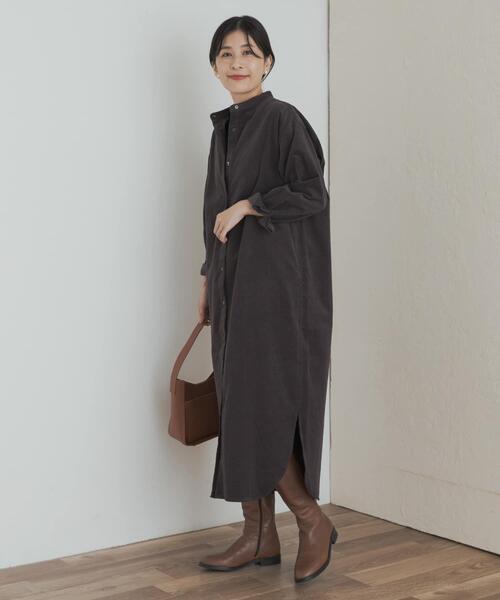 URBAN RESEARCH DOORS(アーバンリサーチドアーズ)の「『WEB/一部店舗限定カラー』『UR TECH』コーデュロイシャツワンピース(ワンピース・レディース・ベージュ/グレー/ライトブルー/オレンジ/マスタード・MEDIUM/SMALL)」の12枚目の写真