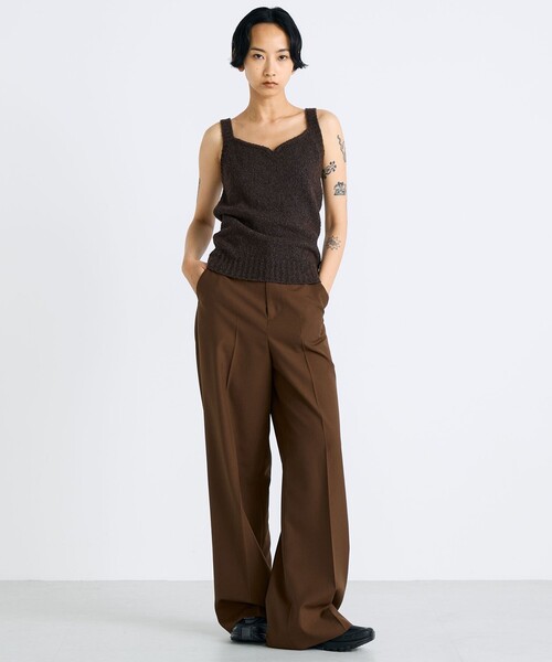 EDITION(エディション)の「ウールブークレー ニット キャミソール(ニット/セーター・レディース・キャメル/ピンク・FREE)」の3枚目の写真